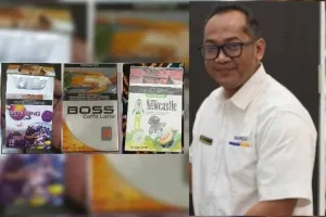 KOLASE FOTO. Rokok ilegal tanpa dilekati pita cukai merk "Bintang", "Boss Caffe Latte" dan "Newcastle" yang sama-sama bersarang di Kabupaten Pamekasan yang dibiarkan merajalela bebas beredar. Dan Kepala Kantor Bea Cukai Madura yang baru Novian Dermawan
