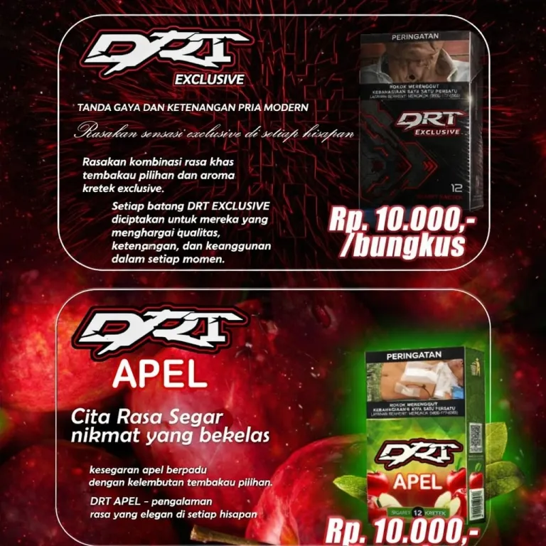 Dengan Harga Terjangkau, DRT Hadirkan Pilihan Konsumen Produk Kretek Varian Exclusive dan Apel