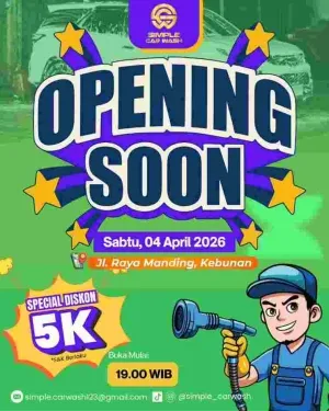Grand Opening Simple Car Wash, Tawarkan Layanan Cuci Mobil Cepat dan Terjangkau di Manding Sumenep