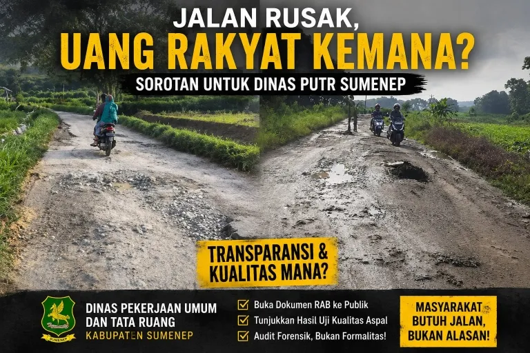 Banyak Jalan Pelosok Rusak Parah, Pengamat Desak Audit Fisik Proyek di Dinas PUTR Sumenep!