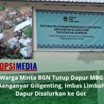 Warga Minta BGN Tutup Dapur MBG Aenganyar Giligenting, Imbas Limbah Dapur Disalurkan ke Got