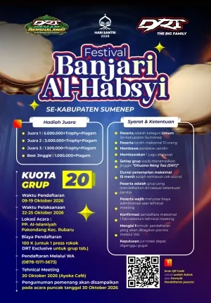 Ikuti dan Meriakan, Festival Banjari Al-Habsyi Sumenep 2026 Perebutkan Piala DRT The Big Family