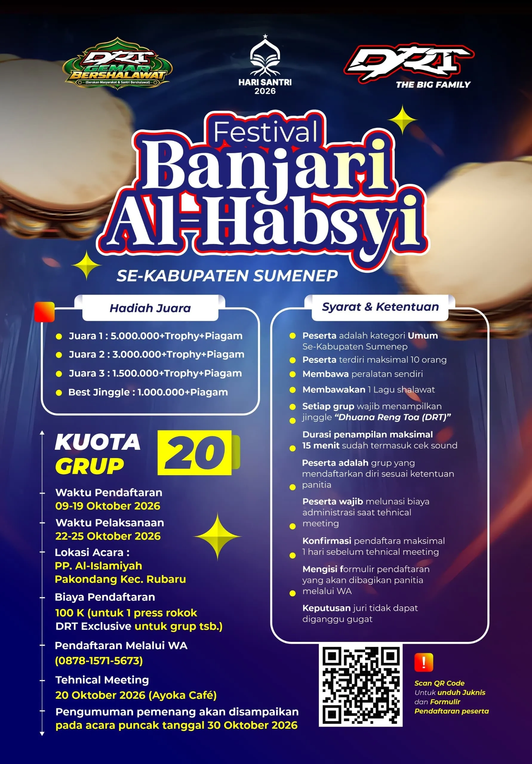 Ikuti dan Meriakan, Festival Banjari Al-Habsyi Sumenep 2026 Perebutkan Piala DRT The Big Family